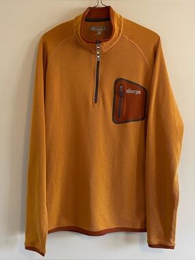 Sherpa Adventure Gear Mens Large Grid Fleece 1/4 Zip Pullover Chest Pocket Zip